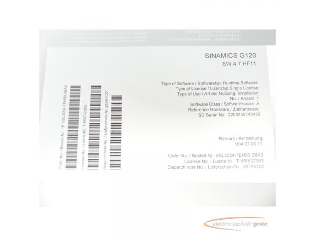 Siemens 6SL3054-7EH00-2BA0 SD-Karte SN T-K6IE02063 - 2