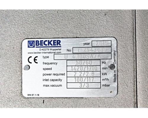 Becker Vakuumpumpe Kompressor U 4.100SA/K - Bild 2
