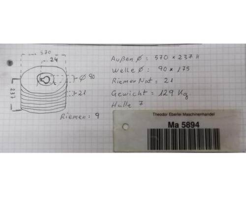 Keilriemenscheibe 9 rillig von Guss – SPC 570-9 (22 mm) - Bild 5
