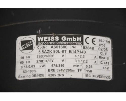 Elektromotor 0,55 kW 675 U/min von Weiss – 5.5AZK 90L-8T B14P140 - Bild 4