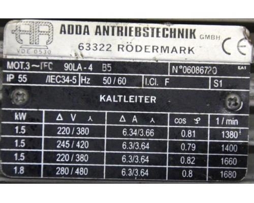 Elektromotor 1,5 kW 1380 U/min von ADDA – TFC 90 LA-4 - Bild 4