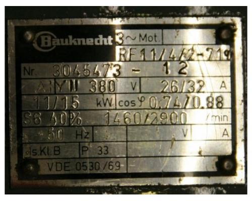 Elektromotor 11/15 kW 1460/2900 U/min von Bauknecht – RF11/4/2-71 - Bild 4