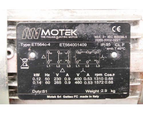 Elektromotor 0,12 kW 1310 U/min von Motek – ET564c-4 - Bild 4