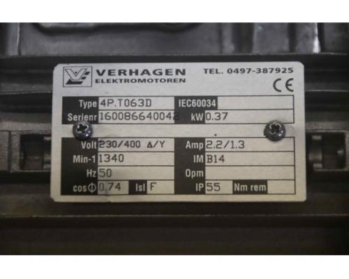 Elektromotor 0,37 kW 1340 U/min von Verhagen – 4P.T063D - Bild 4