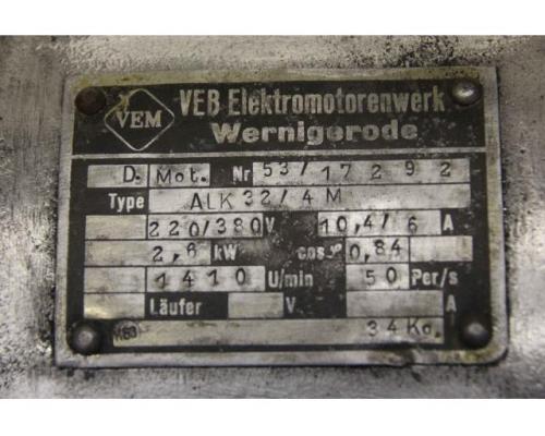 Elektromotor 2,6 kW 1410 U/min von VEM – ALK 37/4M - Bild 4