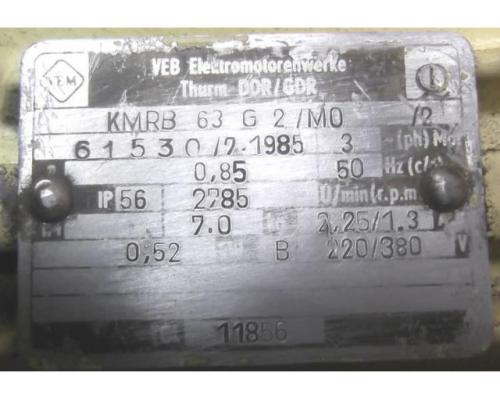 Elektromotor 0,52 kW 2785 U/min von VEM – KMBR 63 G 2 /M0 - Bild 4