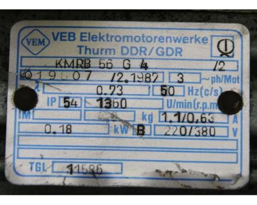 Elektromotor 0,18 kW 1360 U/min von VEM – KMRB56G4 - Bild 4
