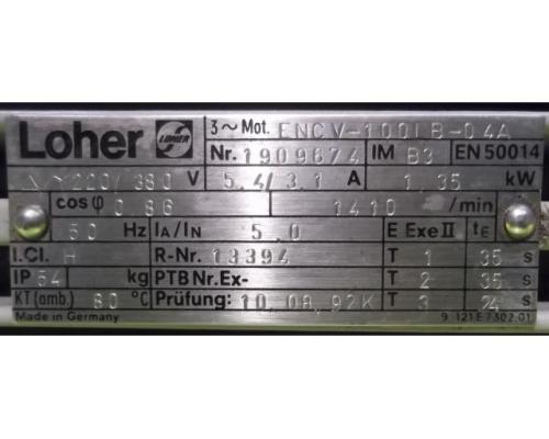 Elektromotor 1,35 kW 1410 U/min von Loher – ENCV-100LB-04A - Bild 10