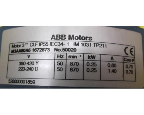 Elektromotor 0,25 kW 870 U/min von ABB – M3AA80A6 - Bild 4