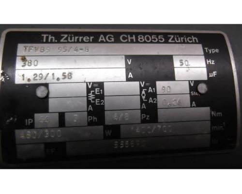 Elektromotor 0,48/0,3 kW 700/1400 U/min von Zürrer – TFVB9 95/4-8 - Bild 4