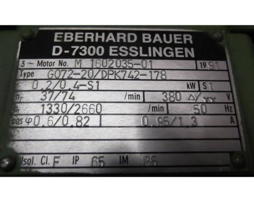 Getriebemotor 0,2/0,4 kW 37/74 U/min von BAUER – GO72-20/DPK742-178 - Bild 4