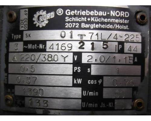 Getriebemotor 0,37 kW 133 U/min von Nord – SK01-71L/4-225 - Bild 4