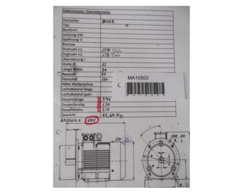 Getriebemotor 0,18 kW 128 U/min von Bauer – G062-20/DK64-163L - Bild 6