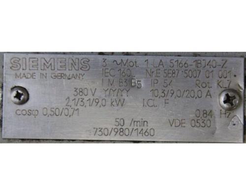 Elektromotor 2,1/3,1/9 kW 730/980/1460 U/min von Siemens – IEC160L - Bild 4