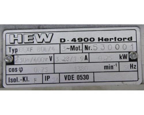 Elektromotor 0,75 kW 1380 U/min von HEW – EEXF80L/4 - Bild 5