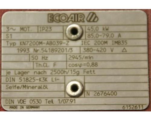 Elektromotor 45 kW 2945 U/min von Ecoair – KN7200M-AB039-Z - Bild 5