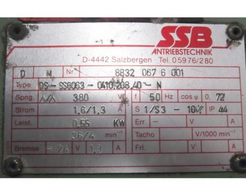 Getriebemotor 0,55 kW 4/36 U/min von SSB – DS-SS6063 - Bild 4
