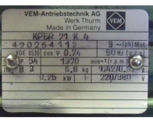 Elektromotor 0,25 kW 1370 U/min von VEM – KPER71K4 - Bild 4