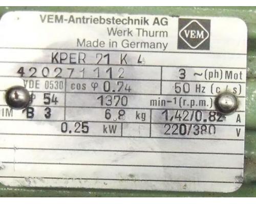 Elektromotor 0,25 kW 1370 U/min von VEM – KPER71K4 - Bild 3