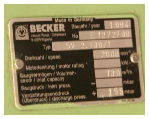 Seitenkanalverdichter 0,75 kW 130 m³/h von Becker – SV 2.130/1 - Bild 6