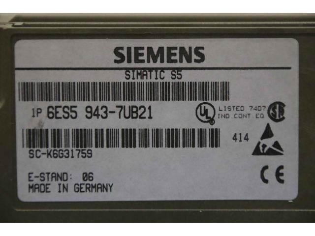 Zentralbaugruppe von Siemens – 6ES5 943-7UB21 - 4