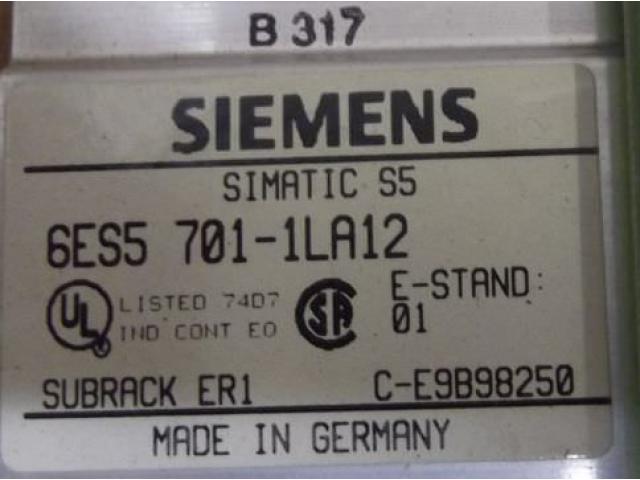 SPS Baugruppenträger von Siemens – Simatic S5 6ES5 701-1LA12 - 8
