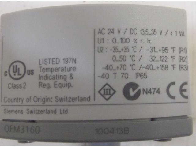 Luftkanalfühler Feuchte/Temperatur von Siemens – QFM2160 - 6