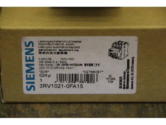 Leistungsschalter von Siemens – 3RV1021-0FA15 - 5