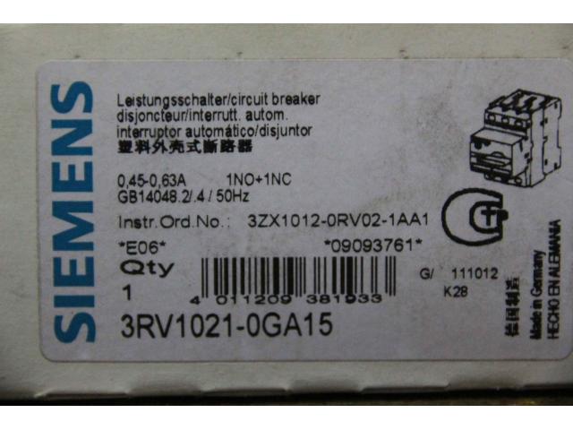Leistungsschalter von Siemens – 3RV1021-0GA15 - 5