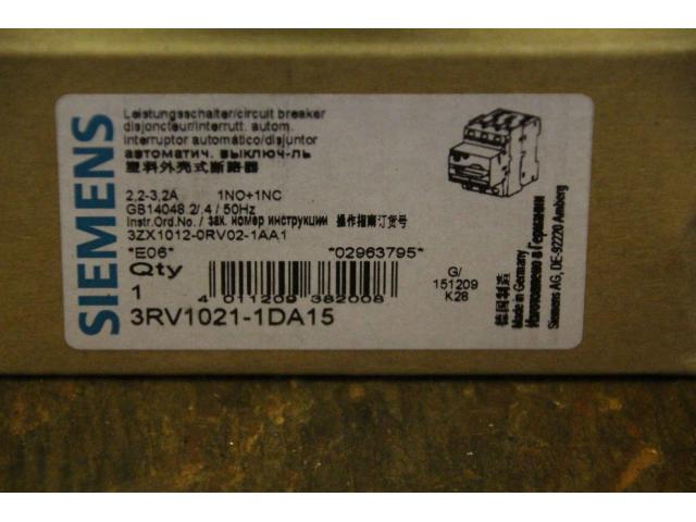 Leistungsschalter von Siemens – 3RV1021-1DA15 - 5