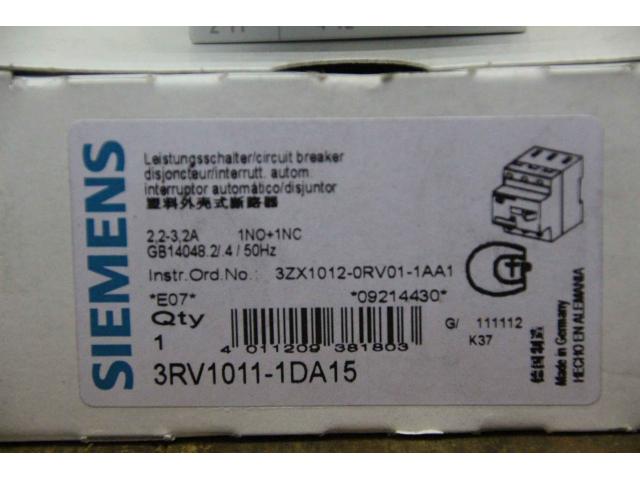 Leistungsschalter von Siemens – 3RV1011-1DA15 - 5
