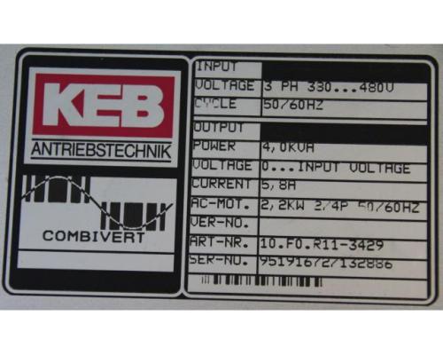 Frequenzumrichter 2,2 kW von KEB – Combivert 10.F0.R11-3429 - Bild 5