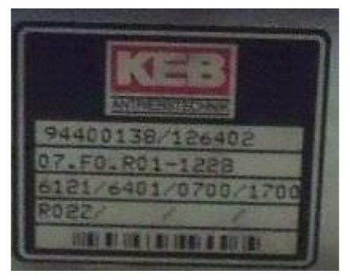 Frequenzumrichter 0,75 kW von KEB – 07.F0.R01-1228 - Bild 4