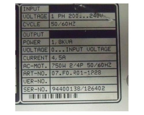 Frequenzumrichter 0,75 kW von KEB – 07.F0.R01-1228 - Bild 5
