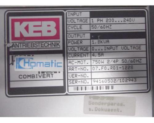 Frequenzumrichter 0,75 kW von KEB – 07.F0.R01-1228 - Bild 9