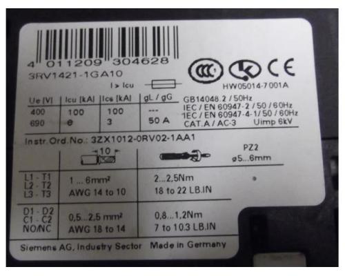 Leistungsschalter von Siemens – 3RV1421-1GA10 - Bild 6