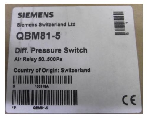 Druckdifferenzdruckwächter von Siemens – QBM81-5 - Bild 2