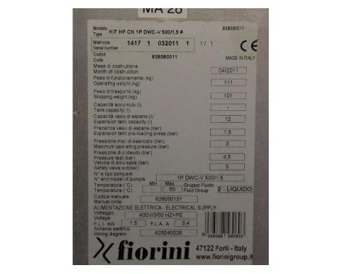 Druckspeicherpumpe von fiorini – KIT HP AN 1P DWC-V500/1.5 - Bild 5