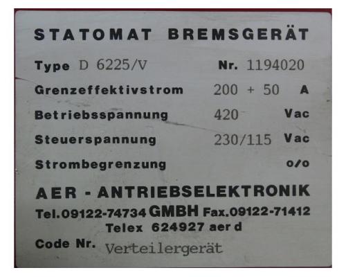 Statomat Bremsgerät von AER – D 6225/V - Bild 6