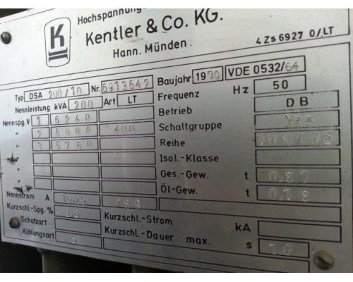 Transformator 200 KVA – 6000 Volt von Kentler und Co. KG – DSA200/10 - Bild 6