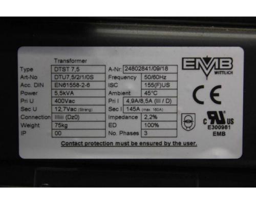 Transformatoren 5,5 kVA 2 Stück von EMB Wittlich – 2x DTST 7,5 - Bild 7