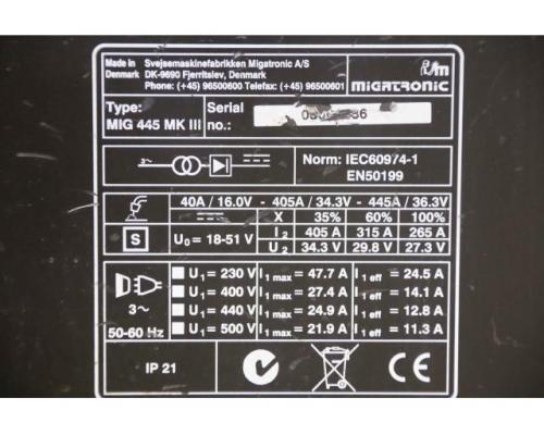 Schutzgasschweißgerät 405 A von Migatronic – MIG 445 MK III MWF 11 - Bild 14