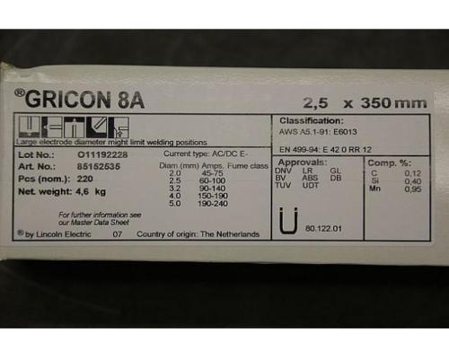 Stabelektroden Schweißelektroden 2,5 x 350 von Lincoln – Gricon 8 A - Bild 4