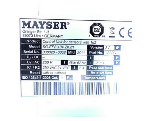 Mayser SG-EFS 134 ZK2/1 Steuerungseinheit SG-EFS 134 ZK2/1 - Bild 2