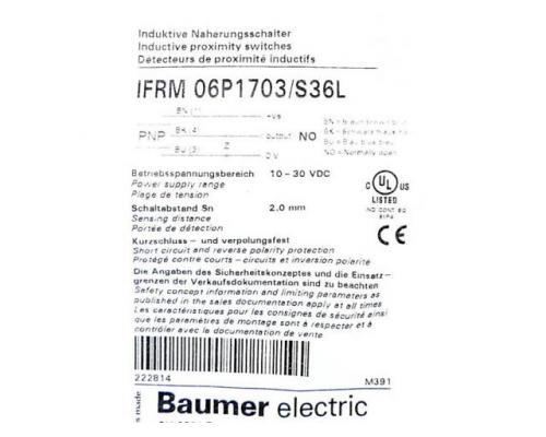 Baumer IFRM 06P1703/S36L Induktiver Näherungsschalter IFRM 06P1703/S36L - Bild 2