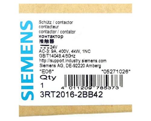 Siemens 3RT2016-2BB42 Schütz 3RT2016-2BB42 3RT2016-2BB42 - Bild 2