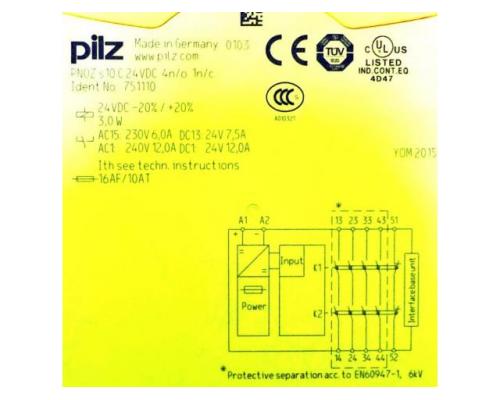 Pilz 751110 Sicherheitsschaltgerät PNOZ s10 C 24VDC 4n/o 1n/c - Bild 2