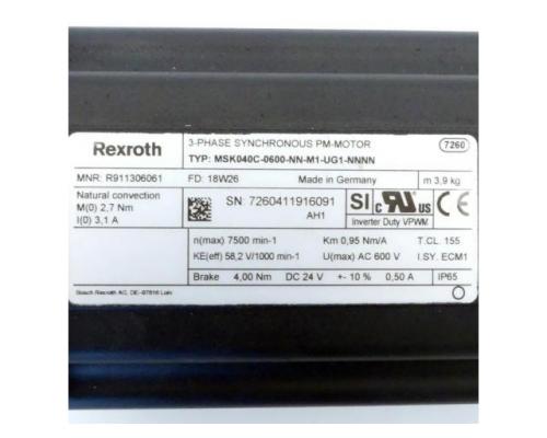 Rexroth R911306061 Servomotor MSK040C-0600-NN-M1-UG1-NNNN R911306061 - Bild 2