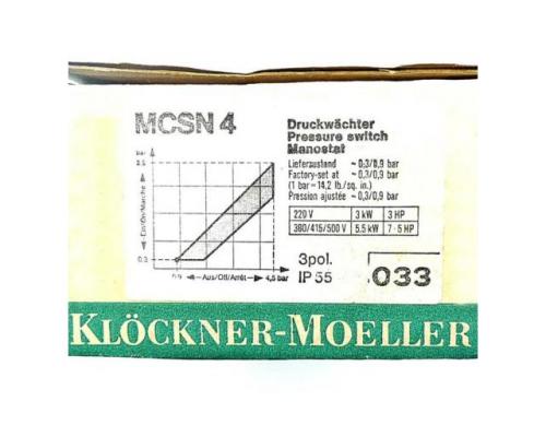 Klöckner-Möller MCSN 4 Druckwächter MCSN 4 - Bild 2