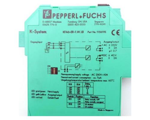 PEPPERL+FUCHS KFA6-ER-1.W.LB Schaltverstärker KFA6-ER-1.W.LB KFA6-ER-1.W.LB - Bild 2